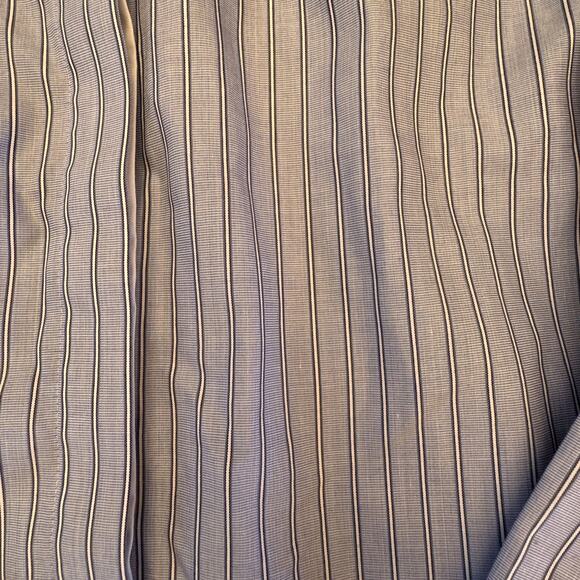 Lands End Shirt Womens Sz 4 No Iron Supima Button Up Plus Blue White Stripe - Picture 3 of 12